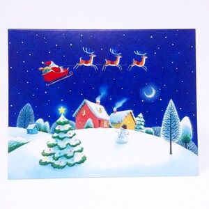 💙3/$30💙 10PC Papyrus Santa Reindeer Christmas Cards with Envelopes, Seals